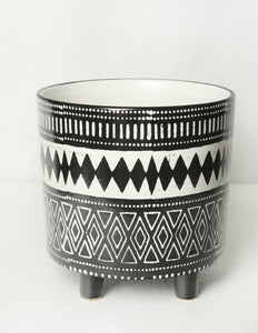 African pattern ceramic planter