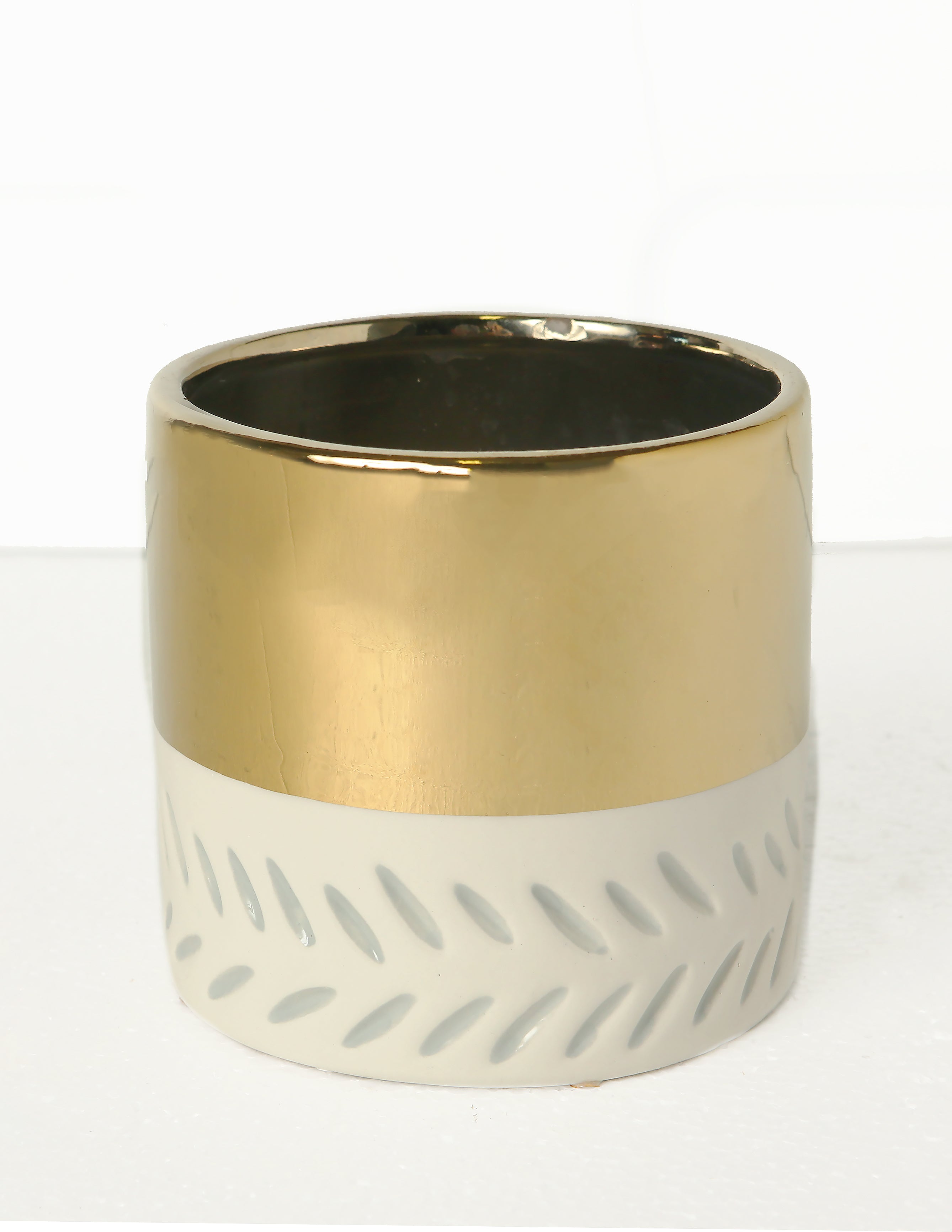 Ceramic White and Gold Vase