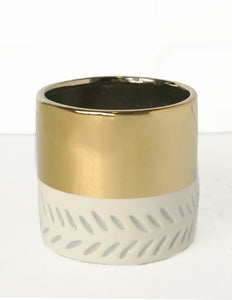 Ceramic White and Gold Vase