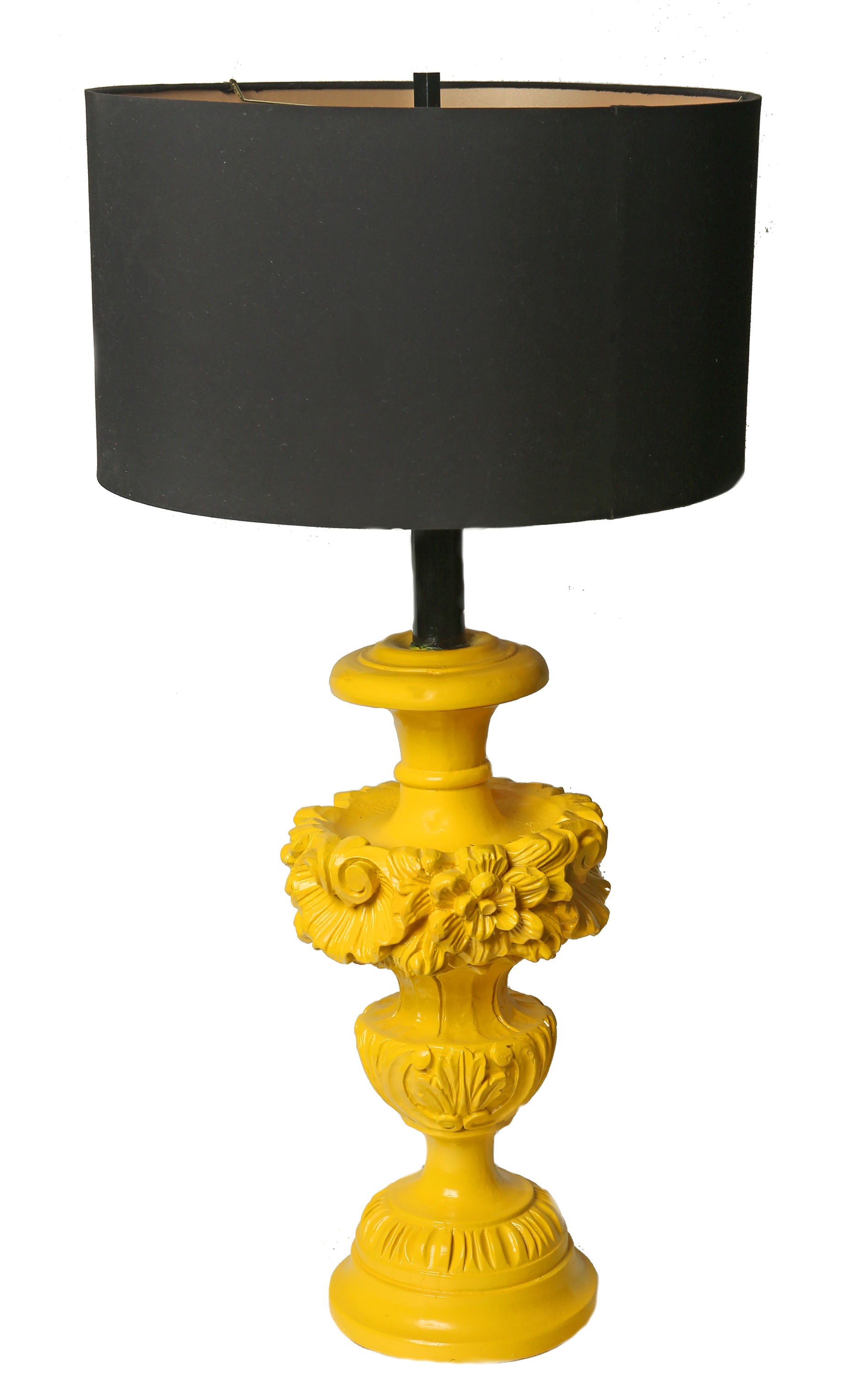 Custom Made Yellow Base Black Shade Lamps